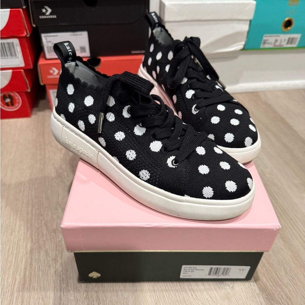 Kate Spade Black and White Polka Dot Sneakers